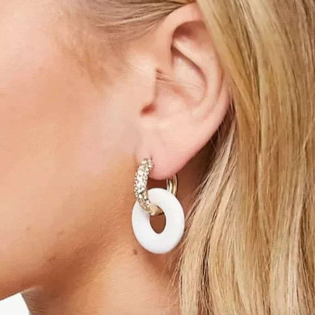 New Topshop Interlocking Hoop Pave Earrings